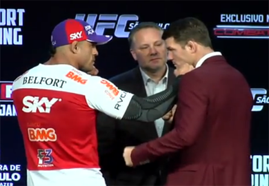 Bisping Blasts Belfort With Steroid And Penis Insults Following Today’s Intense Staredown | UFC NEWS