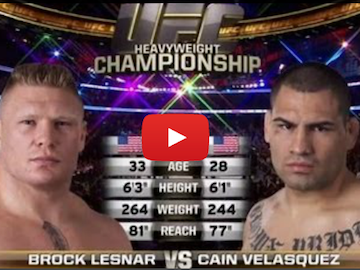 Free Fight Video Brock Lesnar Vs Cain Velasquez Bjpenn Com