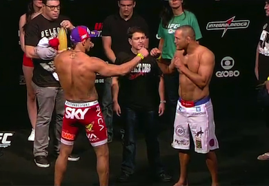 PHOTO | Vitor Belfort and Dan Henderson Staredown At Today’s Weigh-ins