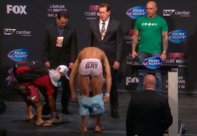 PHOTO | Kyle Kingsbury Fights To ‘Legalize Gay’ At UFC Weigh-Ins