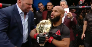 Dana White, Demetrious Johnson, Reebok fight kit