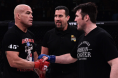 Tito Ortiz shake hands Chael Sonnen John McCarthy bellator 170