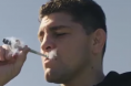 Nick Diaz smoking a joint