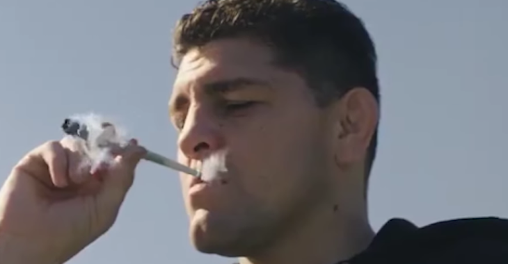 Nick Diaz smoking a joint