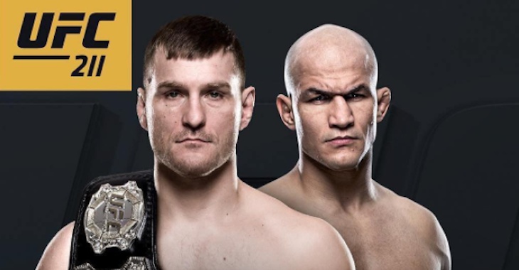 Stipe Miocic and Junior Dos Santos fight at UFC 211