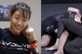 Angela Lee demonstrating anaconda choke