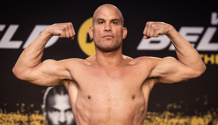 Tito Ortiz reacts following knockout loss to Anderson Silva