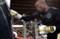 Anderson Silva sparring in preparation for Jake Paul