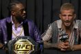 Aljamain Sterling and T.J. Dillashaw at the UFC 280 press conference