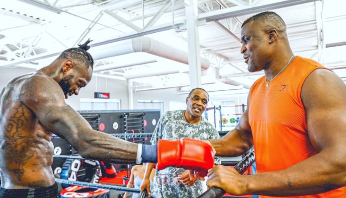 Deontay Wilder and Francis Ngannou at the UFC Performance Institute