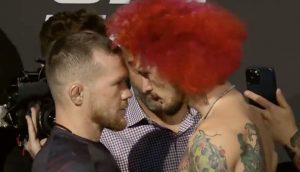 Petr Yan and Sean O'Malley face off at the UFC 280 press conference