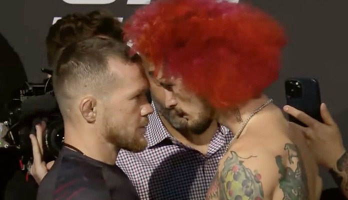 Petr Yan and Sean O'Malley face off at the UFC 280 press conference