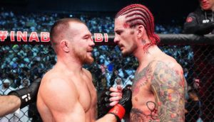 Petr Yan and Sean O'Malley after their UFC 280 fight
