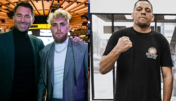 Eddie Hearn, Jake Paul and Nate Diaz.