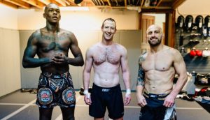 Israel Adesanya, Alexander Volkanovski, and Mark Zuckerberg.