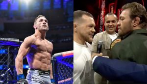 Michael Chandler, Conor McGregor and Petr Yan's faceoff