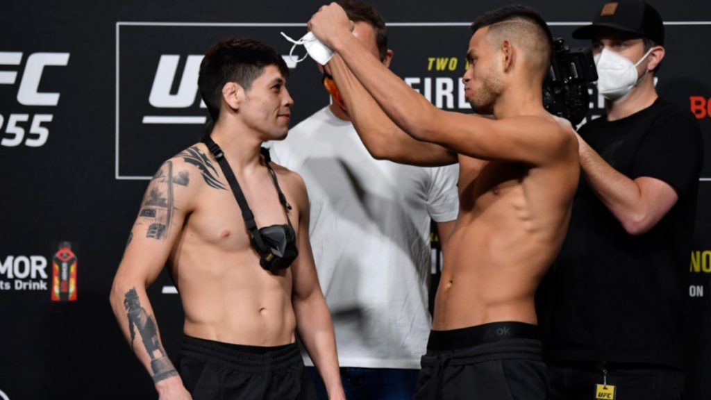 Brandon Moreno and Brandon Royval at UFC Mexico City