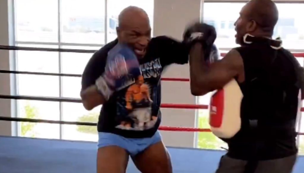 VIDEO | 57-year-old Mike Tyson demolishes the pads in stunning training  session | BJPenn.com