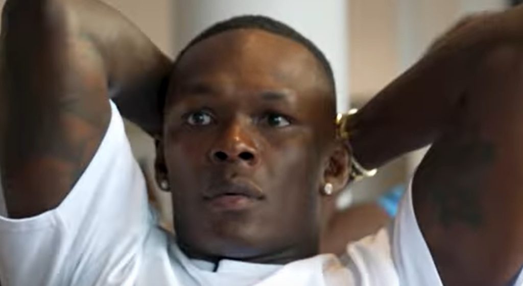 Israel Adesanya's shocked reaction