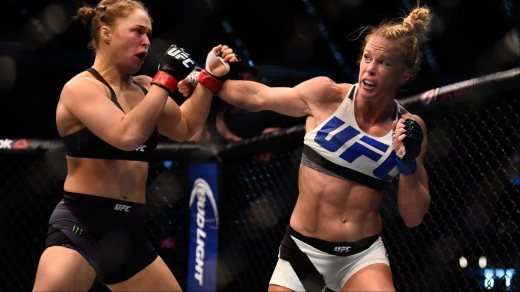 Holly Holm and Ronda Rousey