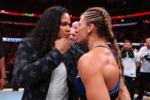 Amanda Nunes and Kayla Harrison staredown, UFC 316