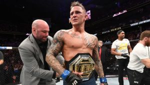 Dustin Poirier and Dana White