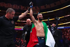 Khamzat Chimaev and Marc Goddard at UFC 319