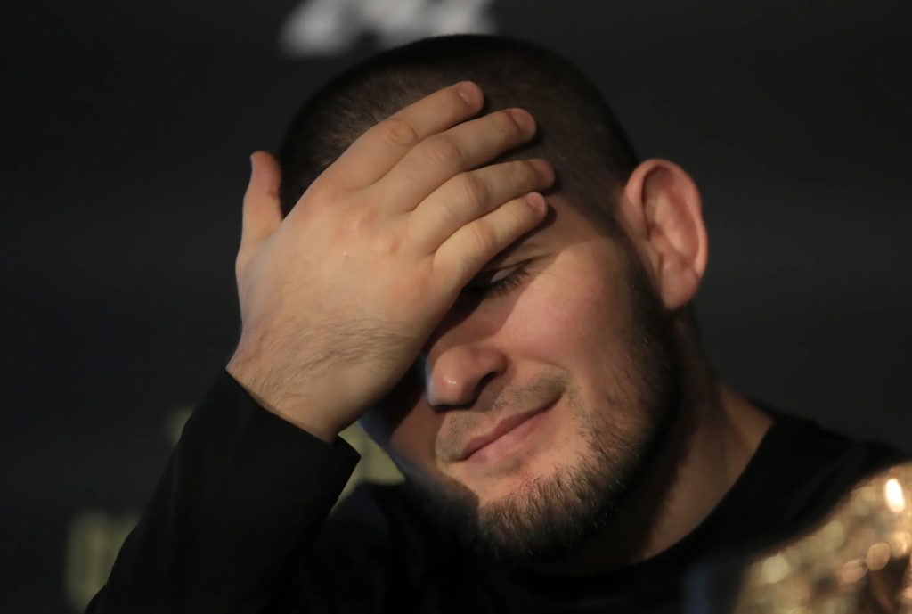 Khabib Nurmagomedov during UFC press conference