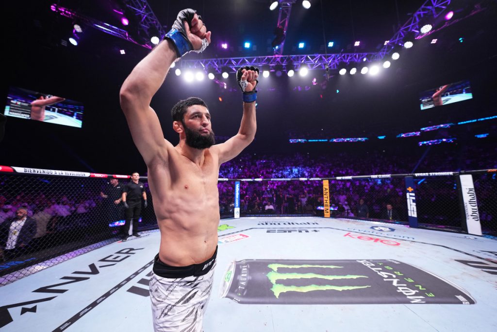 Khamzat Chimaev enters UFC Octagon