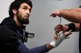 Zabit Magomedsharipov gets his hands wrapped backstage for his fight against Calvin Kattar