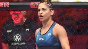 Cynthia Calvillo faces off with Loopy Godinez before their fight at UFC 287