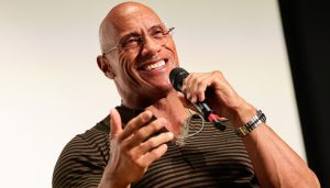 Dwayne 'The Rock' Johnson answers a question during a Q+A at the Toronto International Film Festival