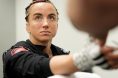 Maycee Barber gets her hands wrapped backstage ahead of her scheduled fight vs. Erin Blanchfield