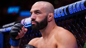 Jared Gordon enters the Octagon for his fight at Noche UFC 3 in San Antonio