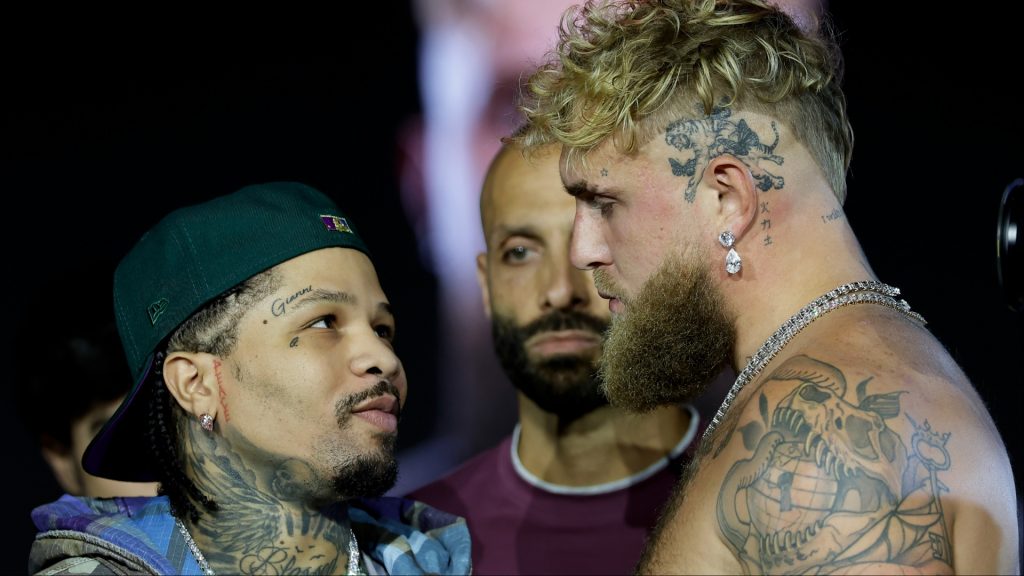 Gervonta Davis and Jake Paul face off after a pre-fight press conference