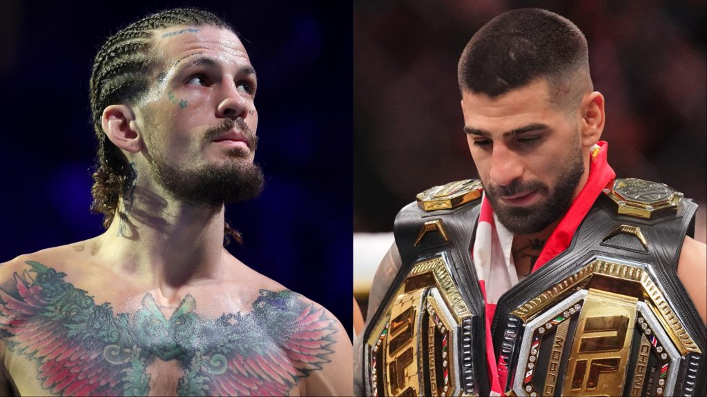 Sean O'Malley enters the Octagon for his fight at UFC 316, opposite Ilia Topuria with two belts after UFC 317