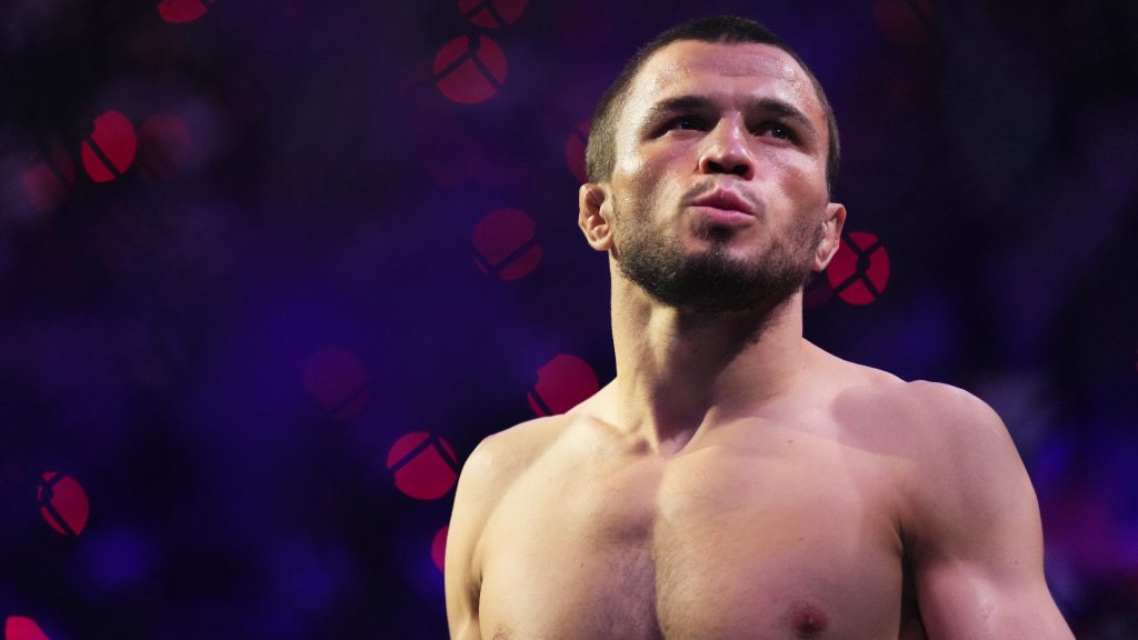 Umar Nurmagomedov enters the Octagon for his fight at UFC 311