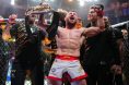 Merab Dvalishvili celebrates UFC 320 win