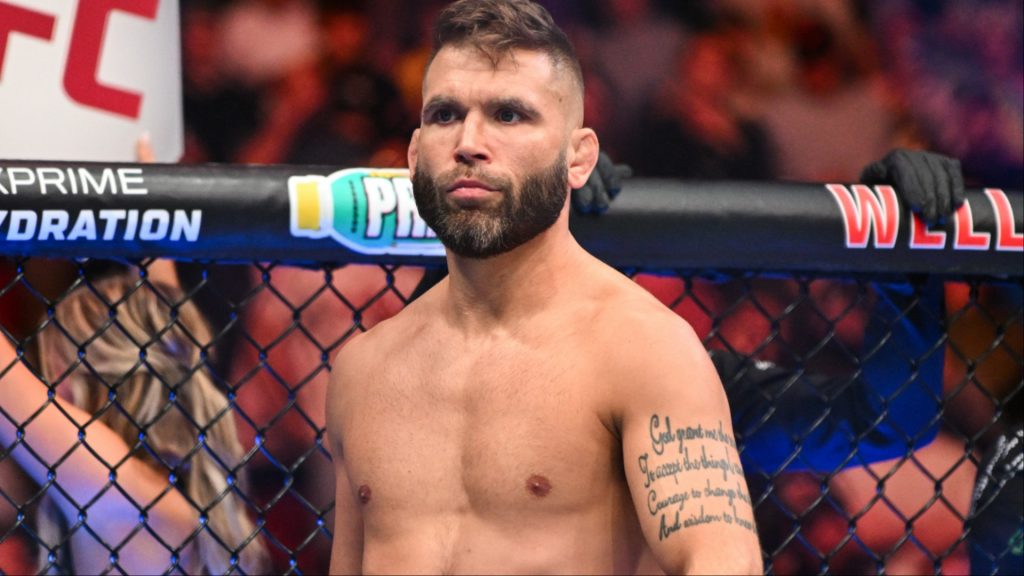 Jeremy Stephens enters the Octagon for his fight at UFC Des Moines
