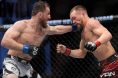 Merab Dvalishvili and Petr Yan trade punches during their fight at UFC Las Vegas