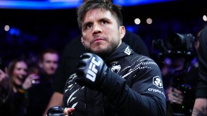 Henry Cejudo walks to the Octagon for his fight at UFC Seattle