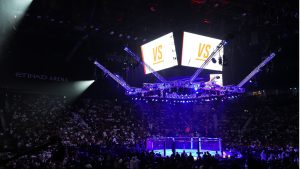 View of the arena mid-event at UFC Abu Dhabi