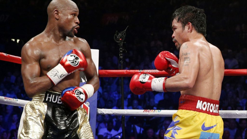 Floyd Mayweather and Manny Pacquiao fight in Las Vegas in 2015