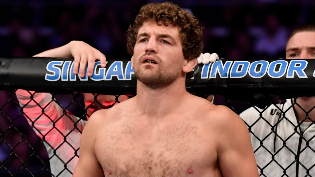 Ben Askren enters the Octagon prior to his fight at UFC Singapore