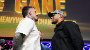 UFC 321 - Tom Aspinall and Ciryl Gane staredown