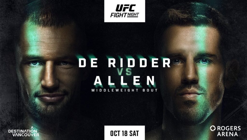 UFC Vancouver, Results, Reinier de Ridder, Brendan Allen, UFC