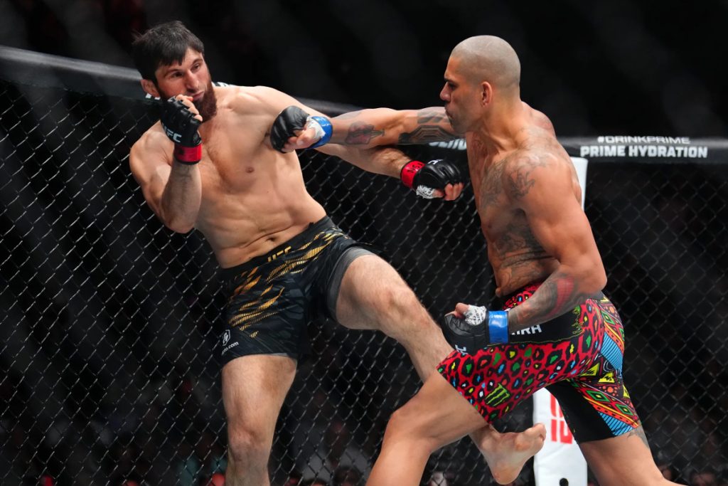 Alex Pereira finishes Magomed Ankalaev at UFC 320