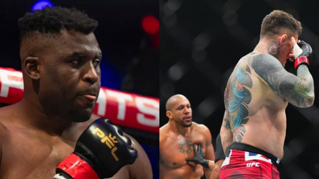 Francis Ngannou Tom Aspinall eye poke