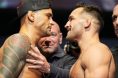 Dustin Poirier and Michael Chandler face off at the UFC 281 ceremonial weigh-in