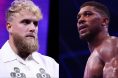 Jake Paul appears at a press conference, opposite Anthony Joshua in the ring